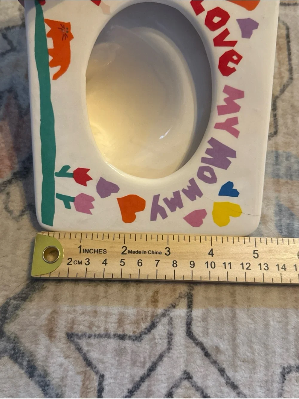 VTG Russ Berrie Ceramic I Love My Mommy Photo Frame 6x5